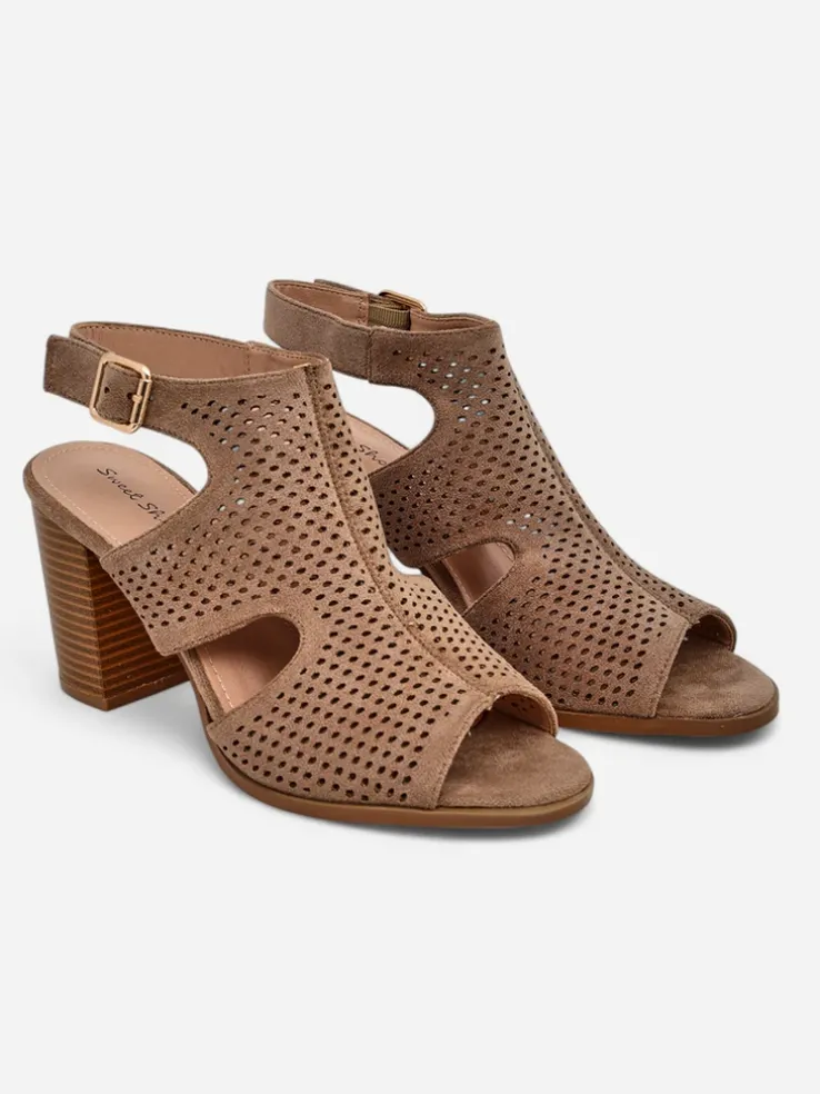 Royalfashion Damskie sandały na słupku ażurowe Abetle