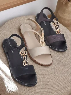 Royalfashion Damskie sandały z ozdobnymi paseczkami Siena Glow