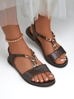 Royalfashion Damskie sandały z ozdobnymi paseczkami Siena Glow