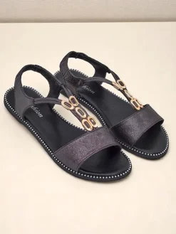 Royalfashion Damskie sandały z ozdobnymi paseczkami Siena Glow