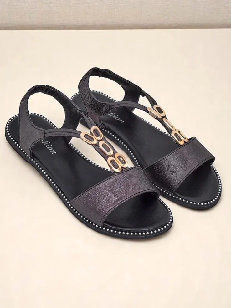 Royalfashion Damskie sandały z ozdobnymi paseczkami Siena Glow