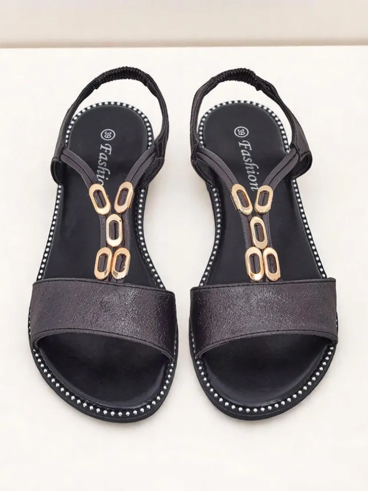 Royalfashion Damskie sandały z ozdobnymi paseczkami Siena Glow