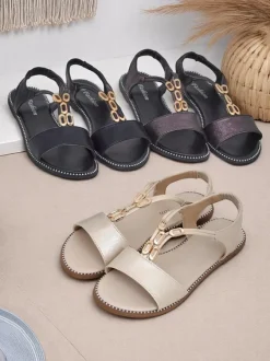 Royalfashion Damskie sandały z ozdobnymi paseczkami Siena Glow