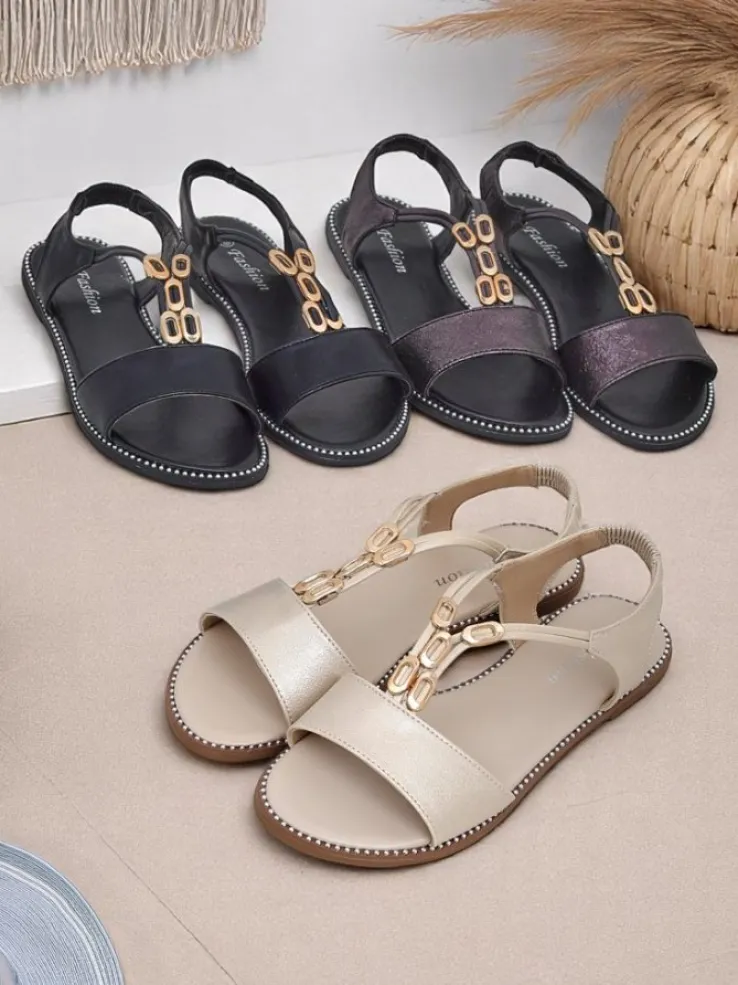 Royalfashion Damskie sandały z ozdobnymi paseczkami Siena Glow