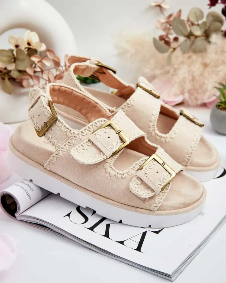 Royalfashion Damskie sandały eko zamszowe Lunnay