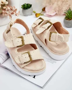 Royalfashion Damskie sandały eko zamszowe Lunnay