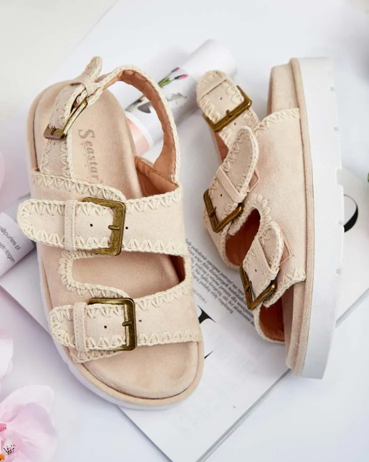 Royalfashion Damskie sandały eko zamszowe Lunnay