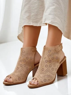 Royalfashion Damskie sandały na słupku ażurowe Abetle