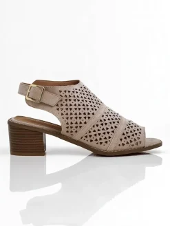 Royalfashion Damskie sandały na niskim słupku ażurowe Elira