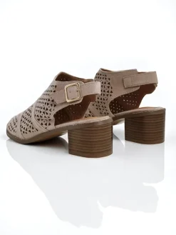 Royalfashion Damskie sandały na niskim słupku ażurowe Elira