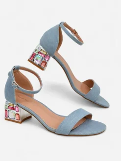 Royalfashion Damskie sandały z ozdobnym obcasem Ballou