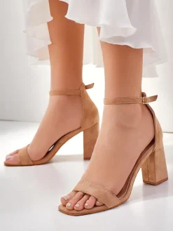 Royalfashion Damskie sandały eko zamszowe Qwadrat