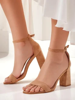 Royalfashion Damskie sandały eko zamszowe Qwadrat