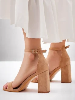 Royalfashion Damskie sandały eko zamszowe Qwadrat