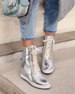 Royalfashion Damskie sportowe botki na koturnie Stinsa