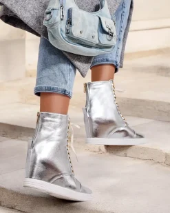 Royalfashion Damskie sportowe botki na koturnie Stinsa