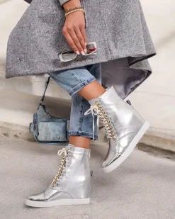 Royalfashion Damskie sportowe botki na koturnie Stinsa