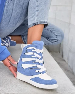 Royalfashion Damskie sportowe botki na koturnie Pamstinsa