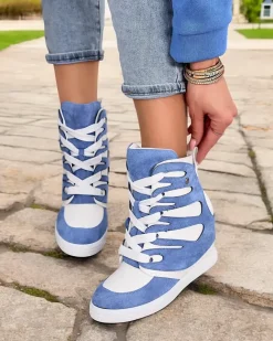 Royalfashion Damskie sportowe botki na koturnie Pamstinsa