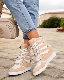 Royalfashion Damskie sportowe botki na koturnie Pamstinsa