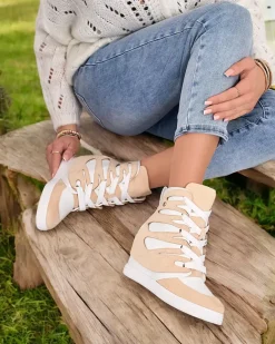 Royalfashion Damskie sportowe botki na koturnie Pamstinsa