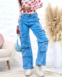 Royalfashion Damskie szerokie spodnie typu bojówki