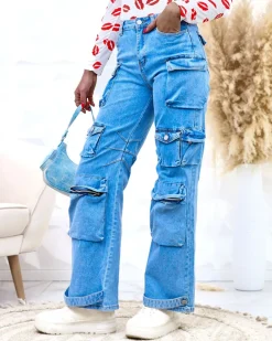 Royalfashion Damskie szerokie spodnie typu bojówki