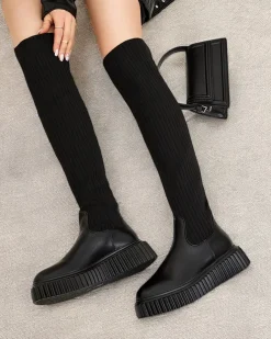 Royalfashion Damskie wsuwane kozaki za kolano Hesoppel