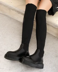 Royalfashion Damskie wsuwane kozaki za kolano Hesoppel