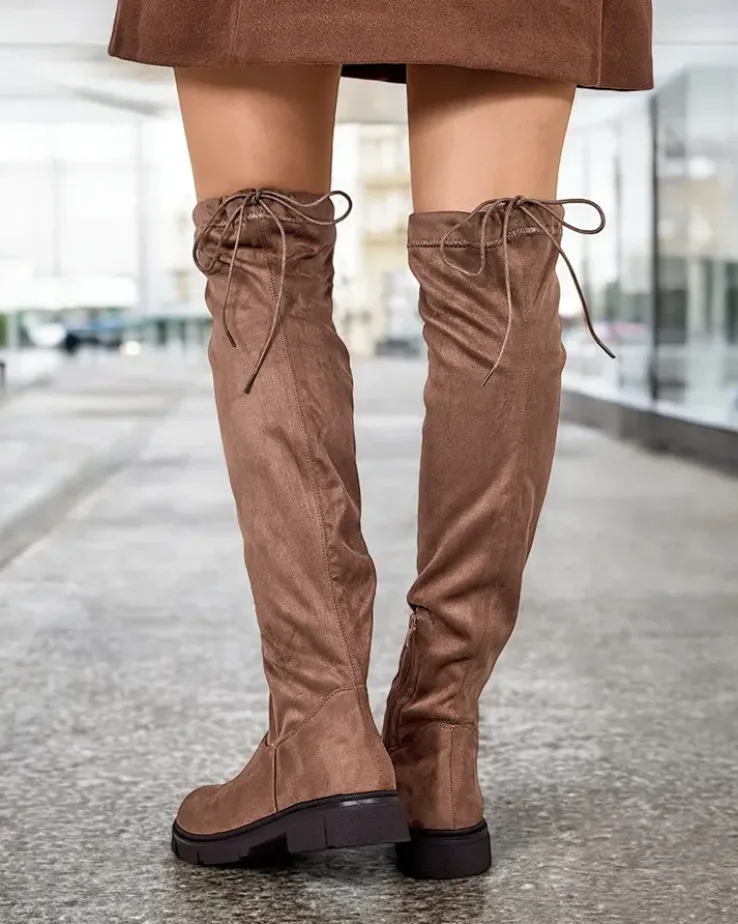 Royalfashion Damskie wsuwane kozaki za kolano Robus