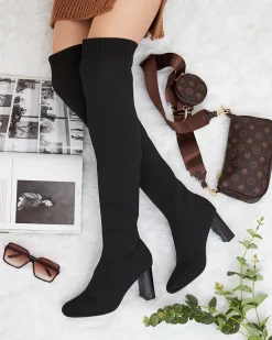 Royalfashion Damskie wsuwane kozaki za kolano Nolels