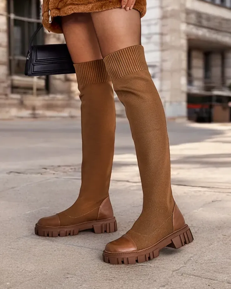 Royalfashion Damskie wsuwane kozaki Bizonu