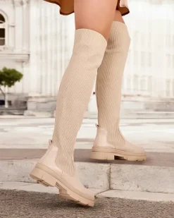 Royalfashion Damskie wsuwane kozaki za kolano Sonelli