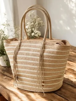 Royalfashion Duża słomiana torebka damska