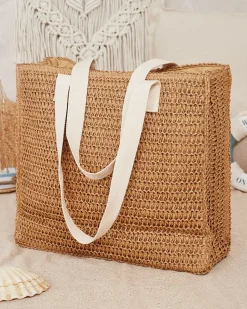 Royalfashion Duża słomiana torebka damska