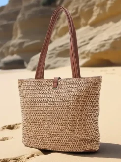 Royalfashion Duża słomiana torebka damska