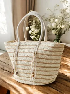 Royalfashion Duża słomiana torebka damska