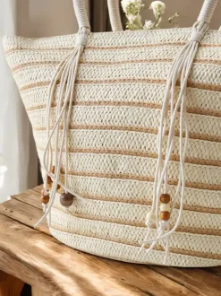 Royalfashion Duża słomiana torebka damska