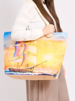 Royalfashion Duża torba materiałowa z printem