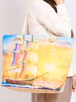 Royalfashion Duża torba materiałowa z printem