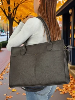 Royalfashion Duża torebka damska eko skórzana shopper MagnetEdge Tote