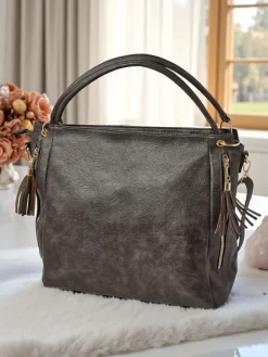 Royalfashion Duża torebka damska eko skórzana shopper FringeCharm