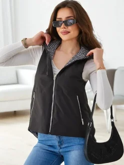 Royalfashion Długa pikowana kamizelka damska