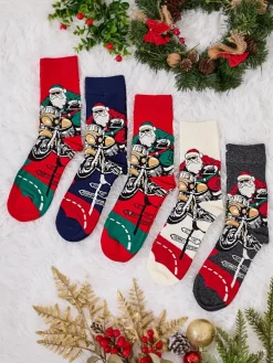 Royalfashion Długie męskie świąteczne skarpety 5/pak