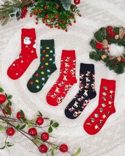 Royalfashion Długie męskie świąteczne skarpety 5/pak