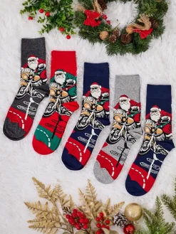 Royalfashion Długie męskie świąteczne skarpety 5/pak