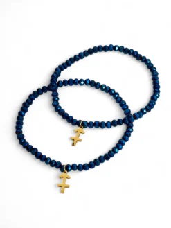 Royalfashion Dwie Bransoletki damskie z zawieszką kotwicy