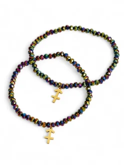 Royalfashion Dwie Bransoletki damskie z zawieszką kotwicy