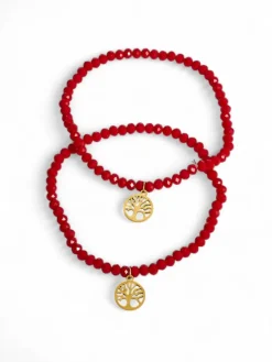 Royalfashion Dwie Bransoletki damskie z zawieszką drzewa