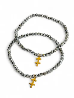 Royalfashion Dwie Bransoletki damskie z zawieszką kotwicy